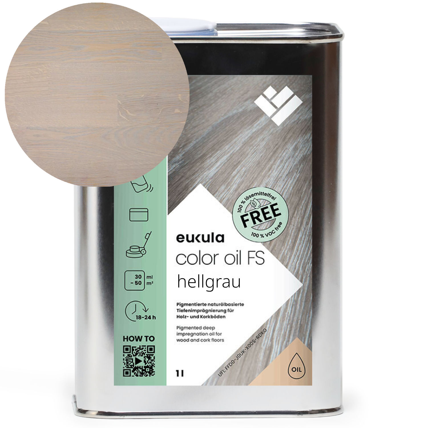Euku Color Oil FS Lichtgrau 1,0 Liter