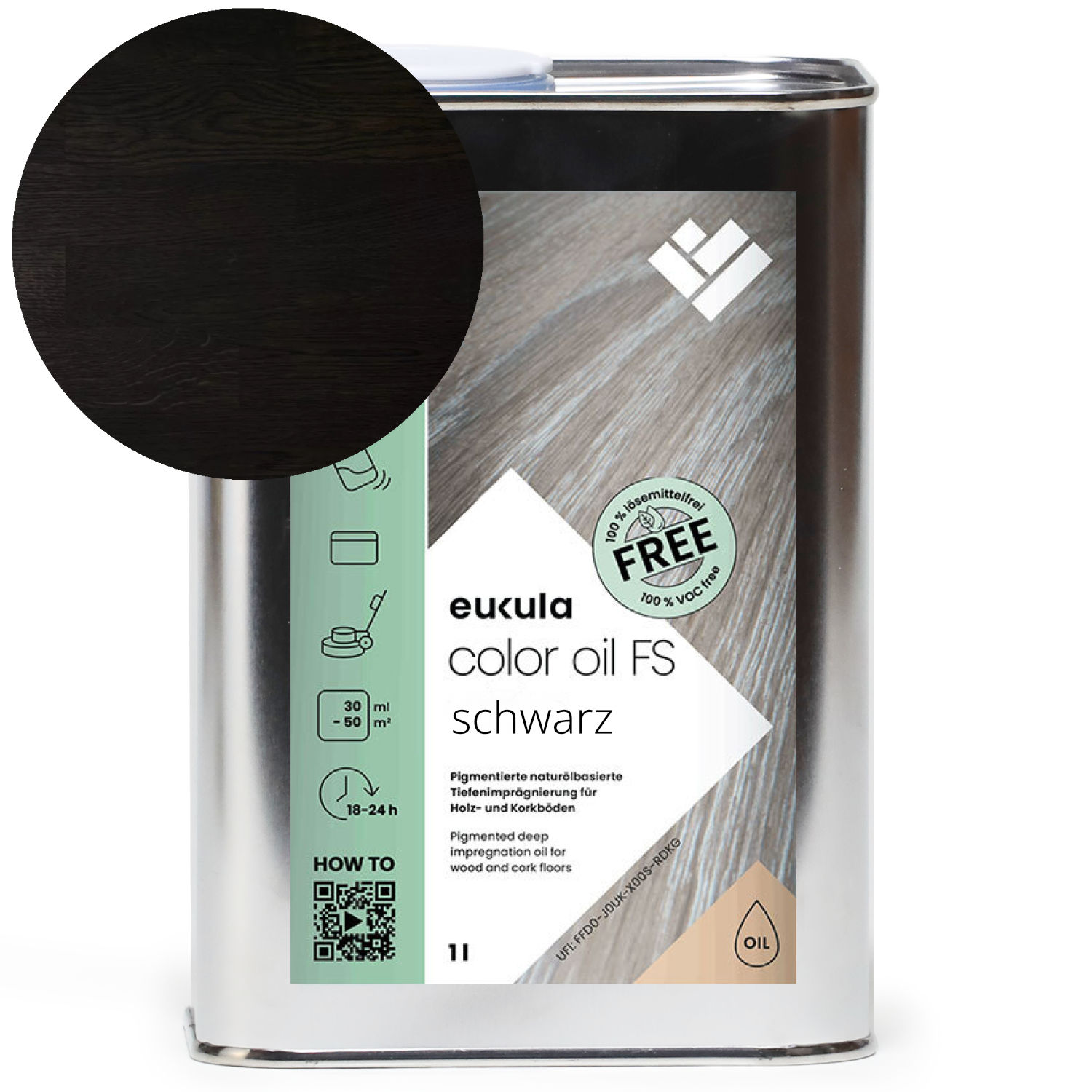 Euku Color Oil FS Schwarz 1,0 Liter